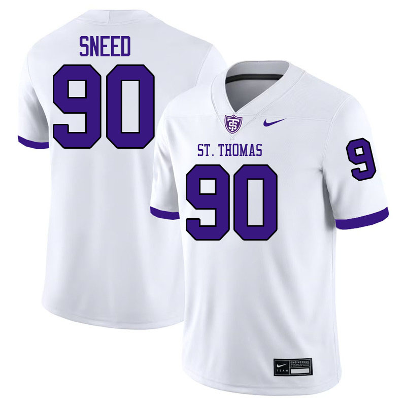 St. Thomas-Minnesota Tommies #90 Kole Sneed College Football Jerseys,Uniforms-White